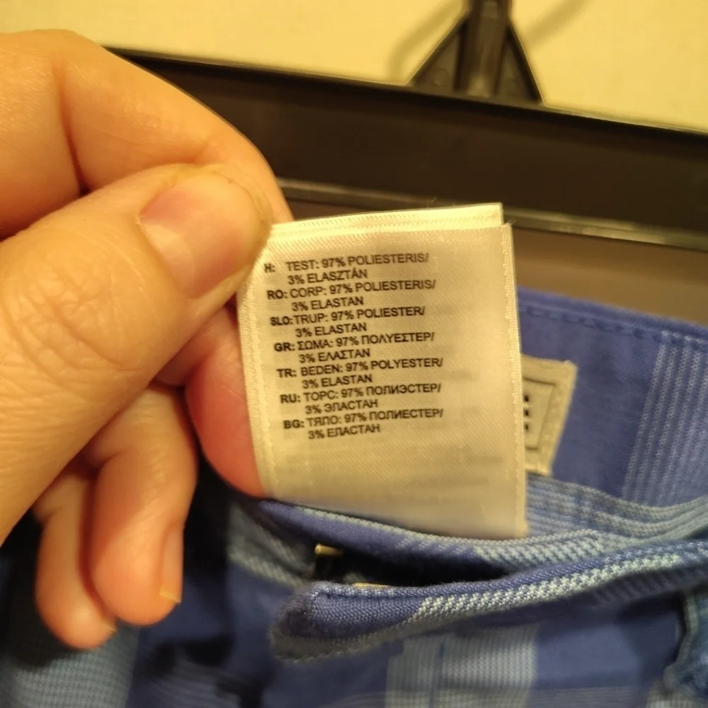 Adidas Men's Blue Plaid Check Chino Golf Pants Sz 33x34 Casual Preppy Academia